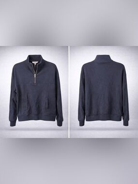 Workshop Republic Clothing Navy Half-Zip Pullover